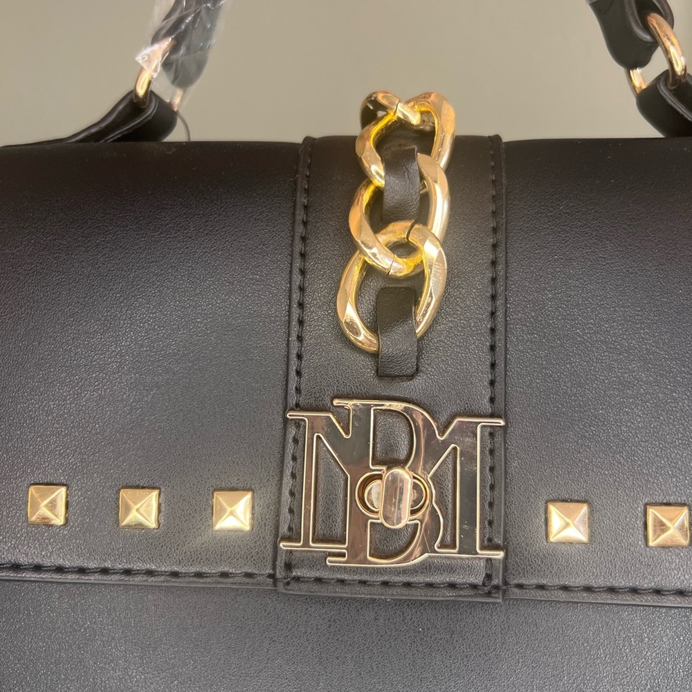 NWT Badgley Mischka Black Studded Handbag - Picture 4 of 8